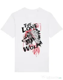 Tricou STANLEY STELLA barbat The lone wolf Alb