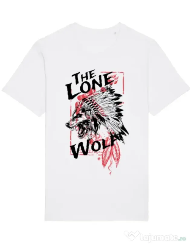 Tricou STANLEY STELLA barbat The lone wolf Alb