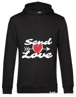 Hoodie barbat cu gluga Send love Negru