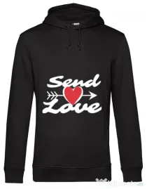 Hoodie barbat cu gluga Send love Negru