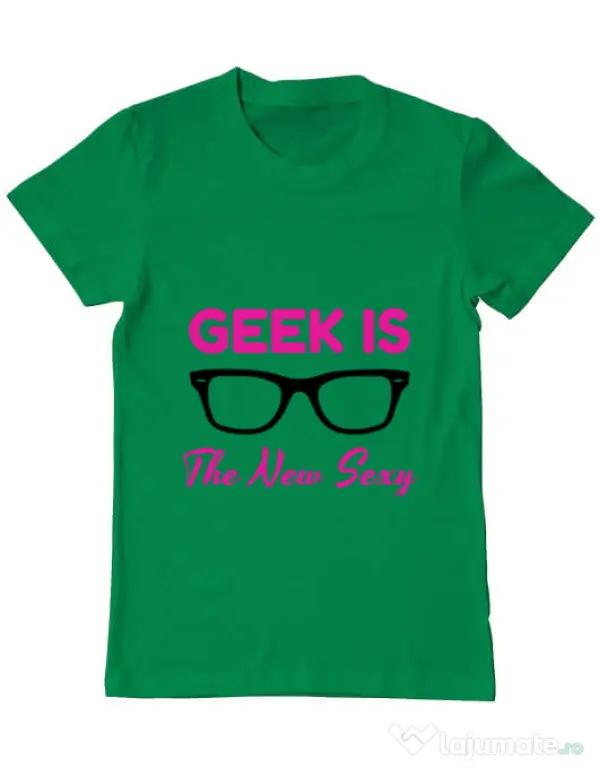Tricou ADLER barbat Geek is the new sexy Verde mediu