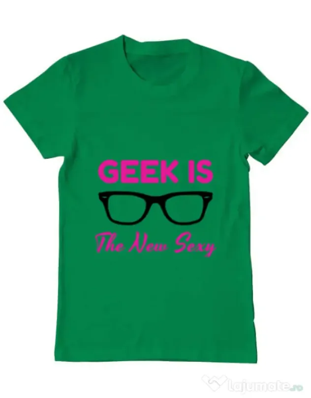 Tricou ADLER barbat Geek is the new sexy Verde mediu