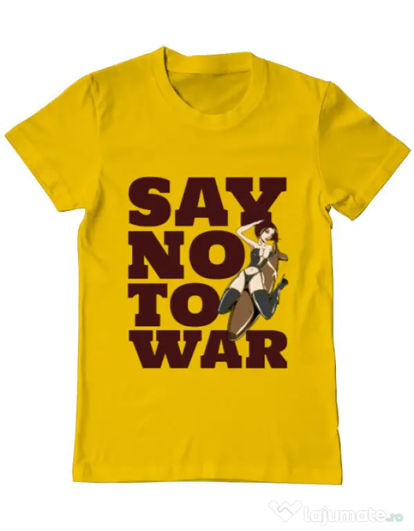 Tricou ADLER barbat Say no to war Galben