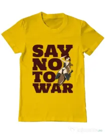 Tricou ADLER barbat Say no to war Galben