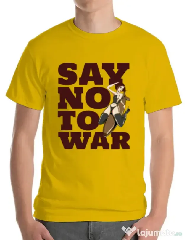 Tricou ADLER barbat Say no to war Galben