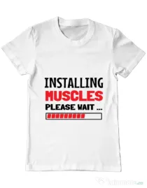 Tricou ADLER barbat Installing Muscles Alb