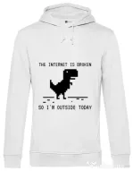 Hoodie barbat cu gluga The internet is broken Alb