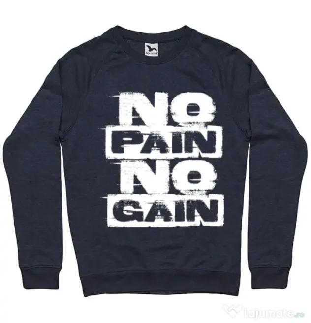 Bluza ADLER barbat No pain, no gain Denim inchis