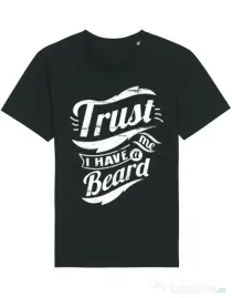 Tricou STANLEY STELLA barbat Trust me, I have a beard Negru