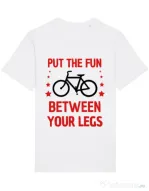 Tricou STANLEY STELLA barbat Put the fun Between your legs Alb