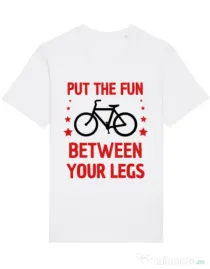 Tricou STANLEY STELLA barbat Put the fun Between your legs Alb