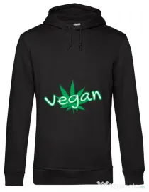 Hoodie barbat cu gluga Vegan Negru