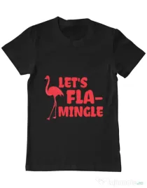 Tricou ADLER barbat Let’s flamingle Negru