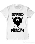 Tricou ADLER barbat Bearded for her pleasure Alb