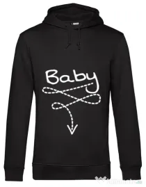 Hoodie barbat cu gluga Baby Negru