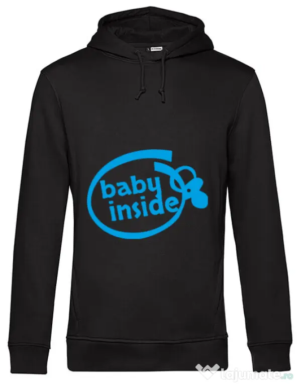 Hoodie barbat cu gluga Baby inside Negru