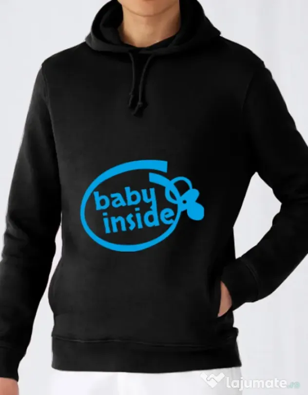 Hoodie barbat cu gluga Baby inside Negru