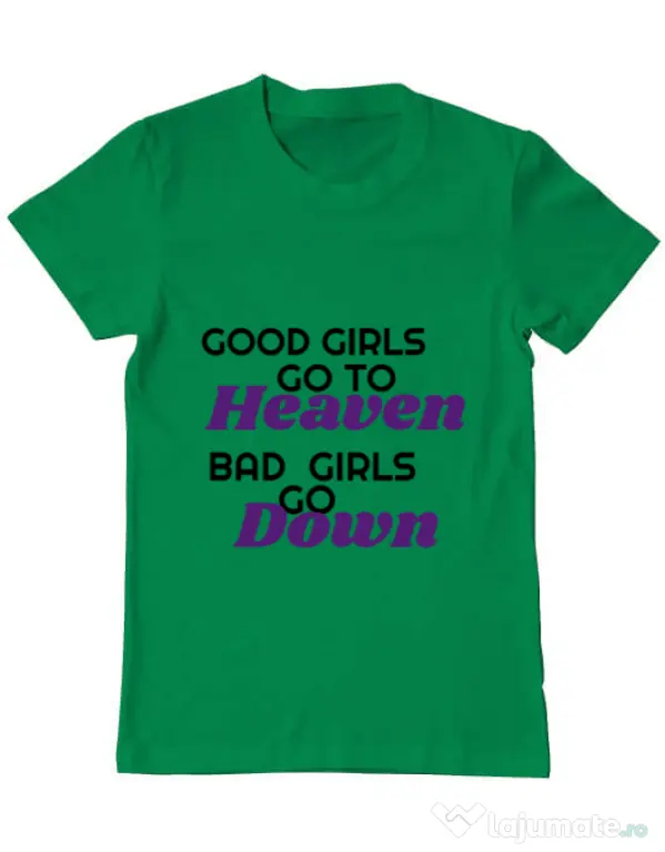 Tricou ADLER barbat Bad girls go down Verde mediu