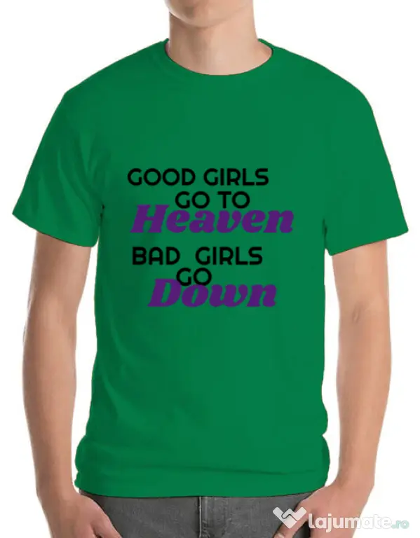 Tricou ADLER barbat Bad girls go down Verde mediu