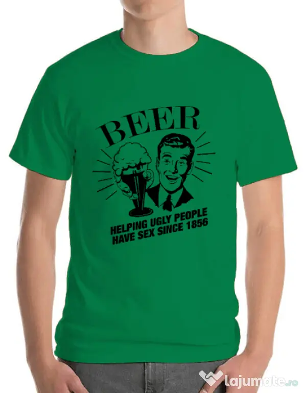 Tricou ADLER barbat Helping beer Verde mediu