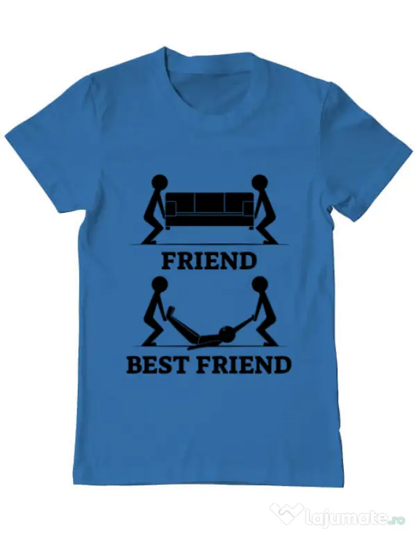 Tricou ADLER barbat Best friend Albastru azuriu