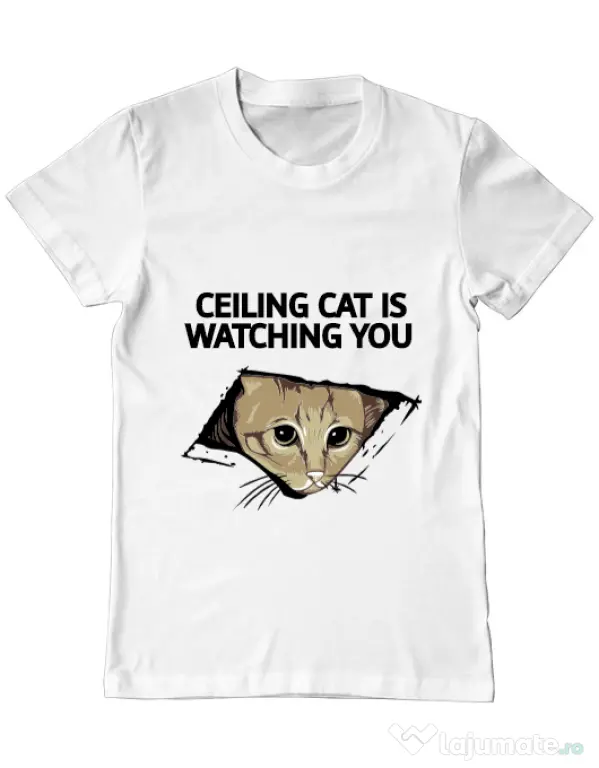 Tricou ADLER barbat Ceiling cat Alb