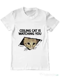 Tricou ADLER barbat Ceiling cat Alb
