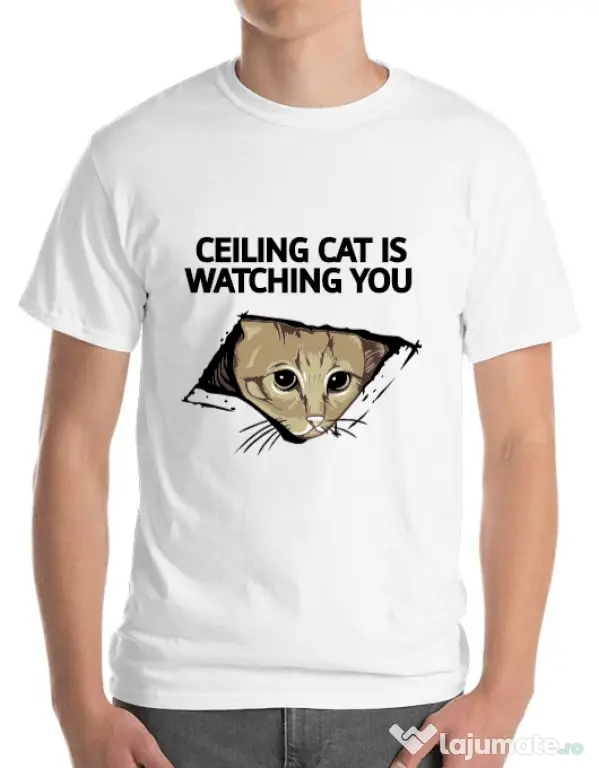Tricou ADLER barbat Ceiling cat Alb