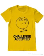 Tricou ADLER barbat Challenge Accepted Galben
