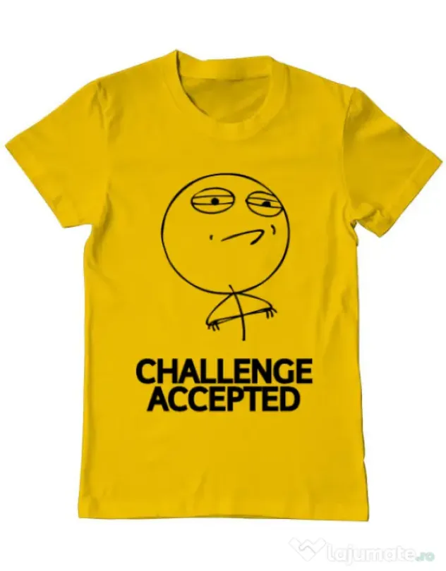 Tricou ADLER barbat Challenge Accepted Galben