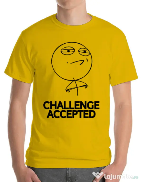 Tricou ADLER barbat Challenge Accepted Galben