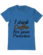 Tricou ADLER barbat Coffee for your protection Albastru azuriu