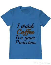 Tricou ADLER barbat Coffee for your protection Albastru azuriu