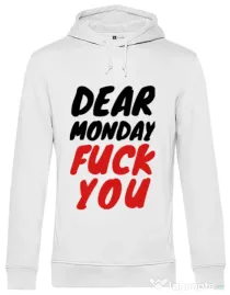 Hoodie barbat cu gluga Dear monday Alb