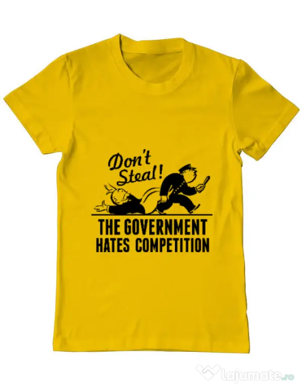 Tricou ADLER barbat Don't steal Galben