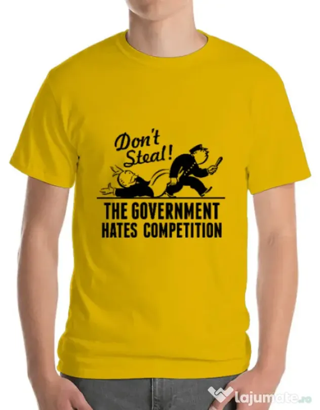 Tricou ADLER barbat Don't steal Galben
