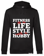 Hoodie barbat cu gluga Fitness is not a hobby Negru