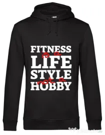 Hoodie barbat cu gluga Fitness is not a hobby Negru