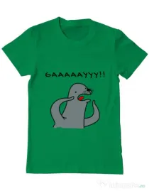 Tricou ADLER barbat Funny seal Verde mediu