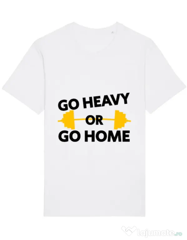 Tricou STANLEY STELLA barbat Go heavy or go home Alb