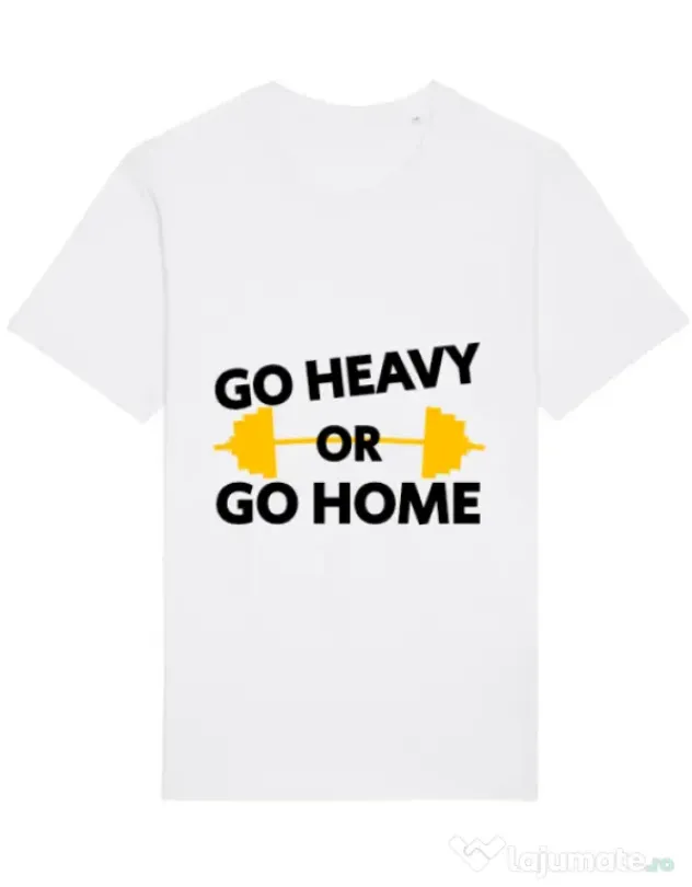 Tricou STANLEY STELLA barbat Go heavy or go home Alb