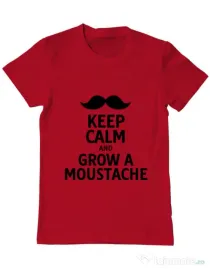 Tricou ADLER barbat Grow a moustache Rosu