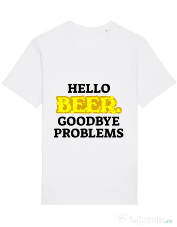 Tricou STANLEY STELLA barbat Hello beer Alb