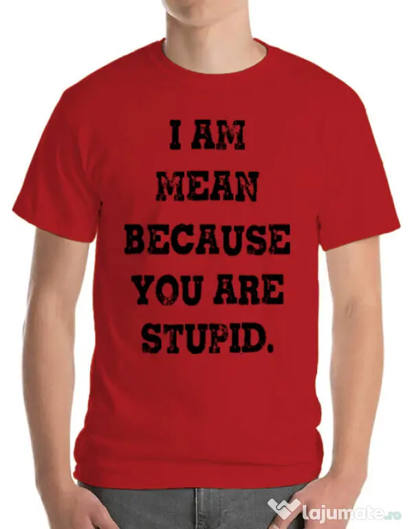 Tricou ADLER barbat I am mean Rosu