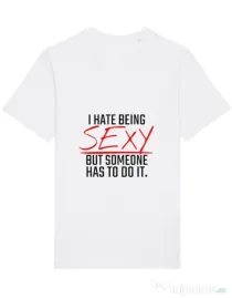 Tricou STANLEY STELLA barbat I hate being sexy Alb