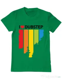 Tricou ADLER barbat I love dubstep Verde mediu