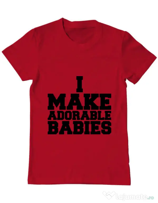 Tricou ADLER barbat I make adorable babies Rosu