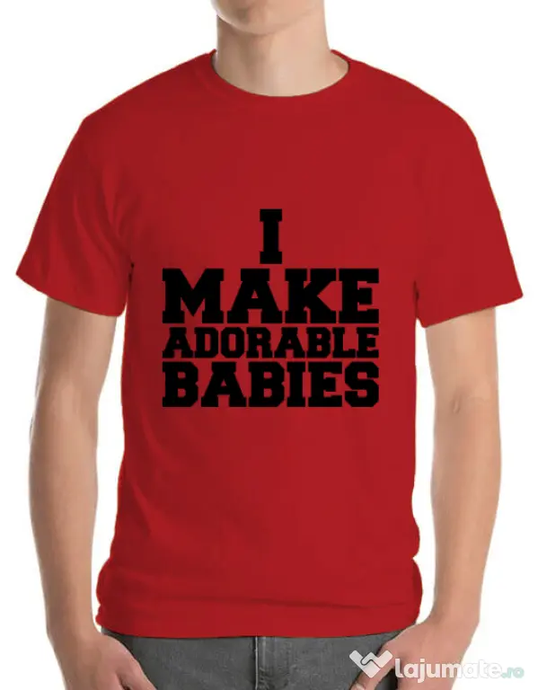 Tricou ADLER barbat I make adorable babies Rosu