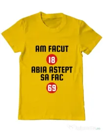 Tricou ADLER barbat Am facut 18 ani Galben