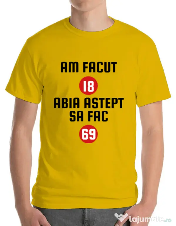 Tricou ADLER barbat Am facut 18 ani Galben